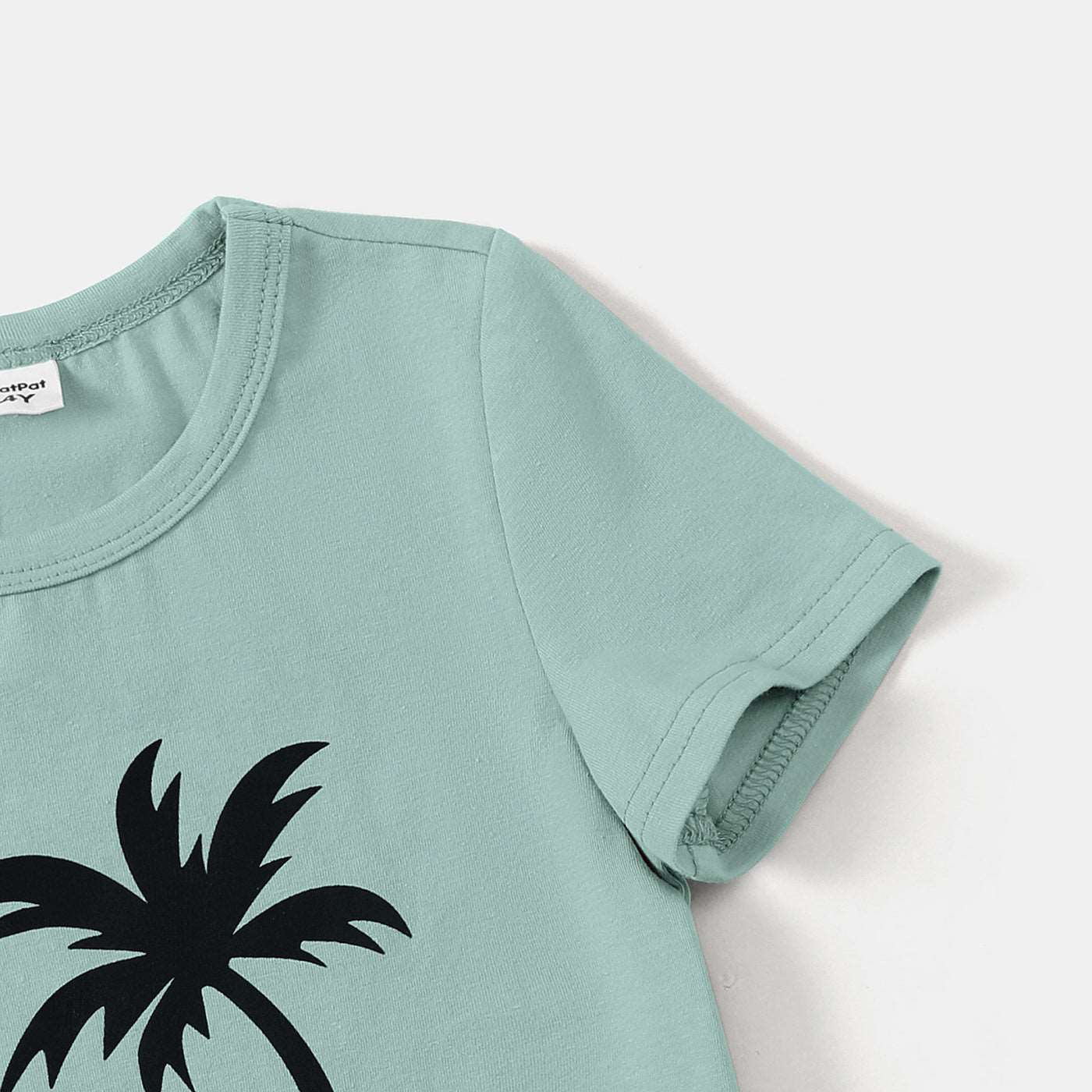 Family Matching Outfits Coconut Tree & Letter Print T-shirts - 20445414