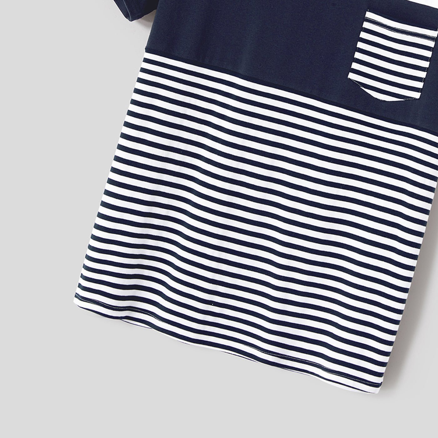 Family Matching Solid Spaghetti Strap Dresses and Striped Colorblock Short-sleeve T-shirts Sets - 20624389