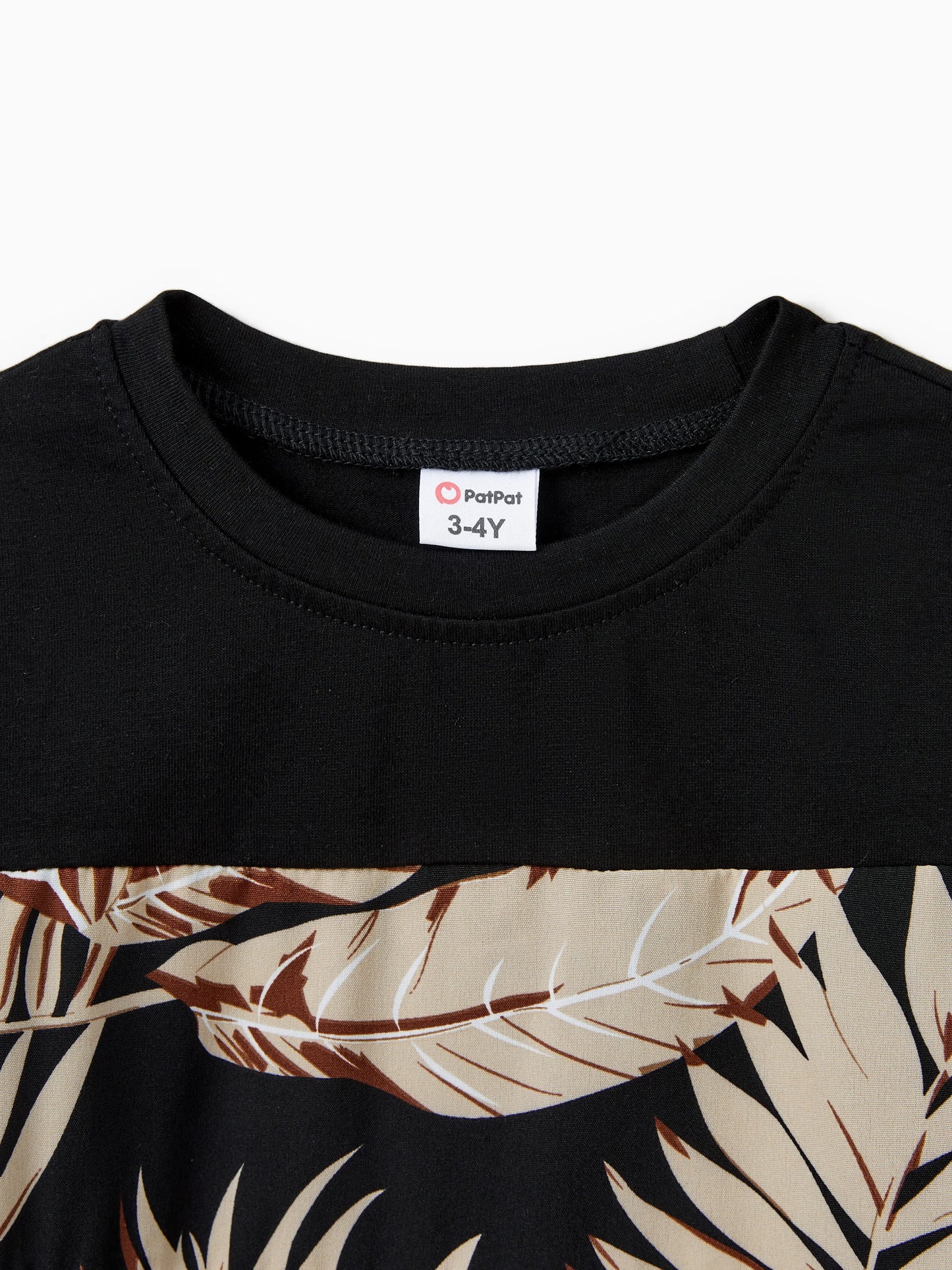 Family Matching Floral Print Belted Cami Dresses And Solid Short Sleeve Tops Sets Black