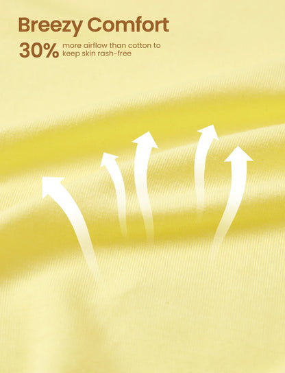Kids Baby / Girl Bamboo Pajamas With Childlike Print (Snug-Fitting) Yellow