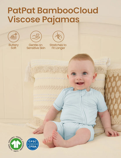 Bamboo Baby Boy / Girl 2-Way Zip Onesies Anti Slip Childlike Food Pattern Bamboo Sleepwear (Snug-Fitting)
 Turquoise