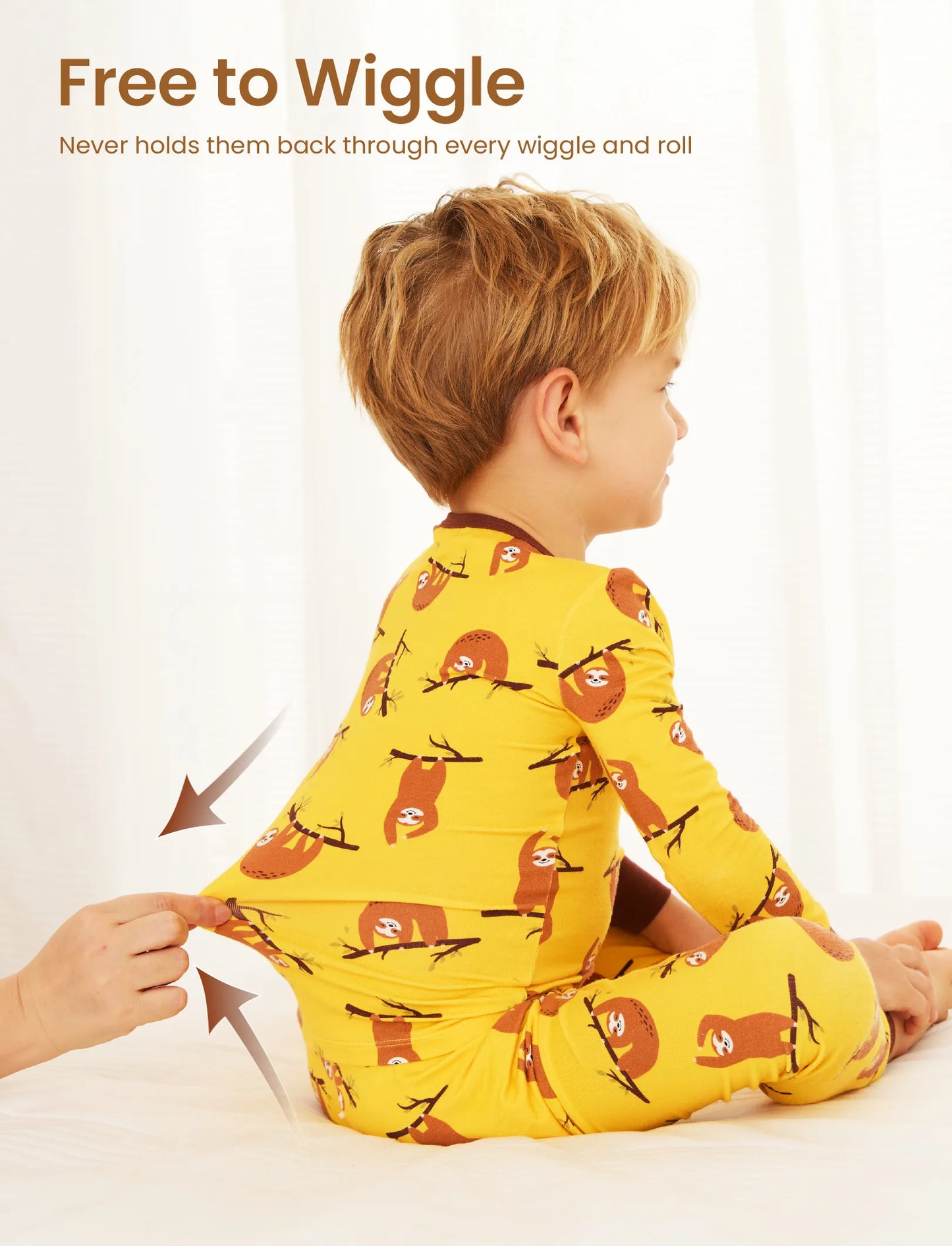 Christmas / Halloween Pajama 2-piece Bamboo Pajamas Set With Childlike Print for Baby / Toddler( Snug-Fitting) Yellow