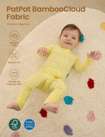 Kids Baby / Girl Bamboo Pajamas With Childlike Print (Snug-Fitting) Yellow