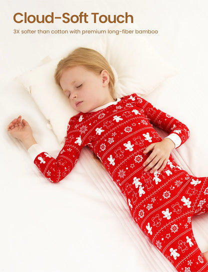 Christmas / Halloween Pajama 2-piece Bamboo Pajamas Set With Childlike Print for Baby / Toddler( Snug-Fitting) Red