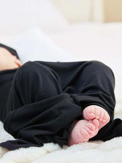Bamboo Baby Boy/Girl Sleeping Bag Infant Gown with Hat Black