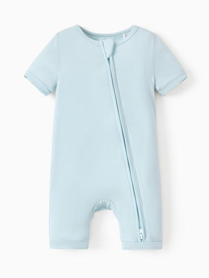 Bamboo Baby Boy / Girl 2-Way Zip Onesies Anti Slip Childlike Food Pattern Bamboo Sleepwear (Snug-Fitting)
 Turquoise