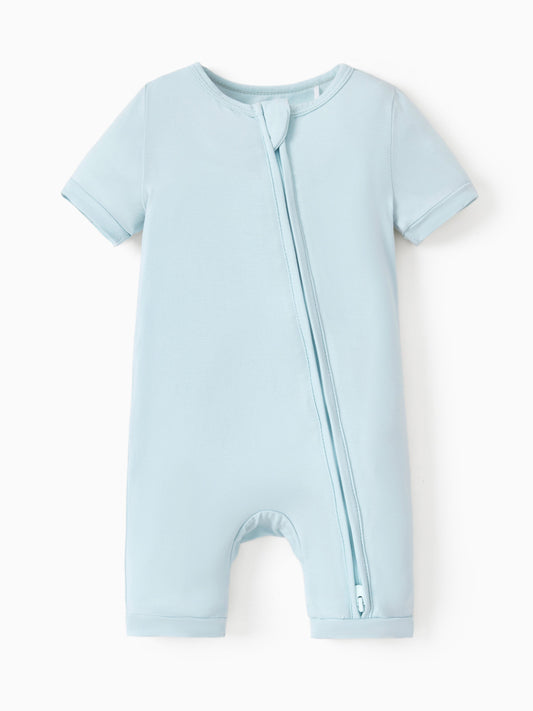 Bamboo Baby Boy / Girl 2-Way Zip Onesies Anti Slip Childlike Food Pattern Bamboo Sleepwear (Snug-Fitting)
 Turquoise