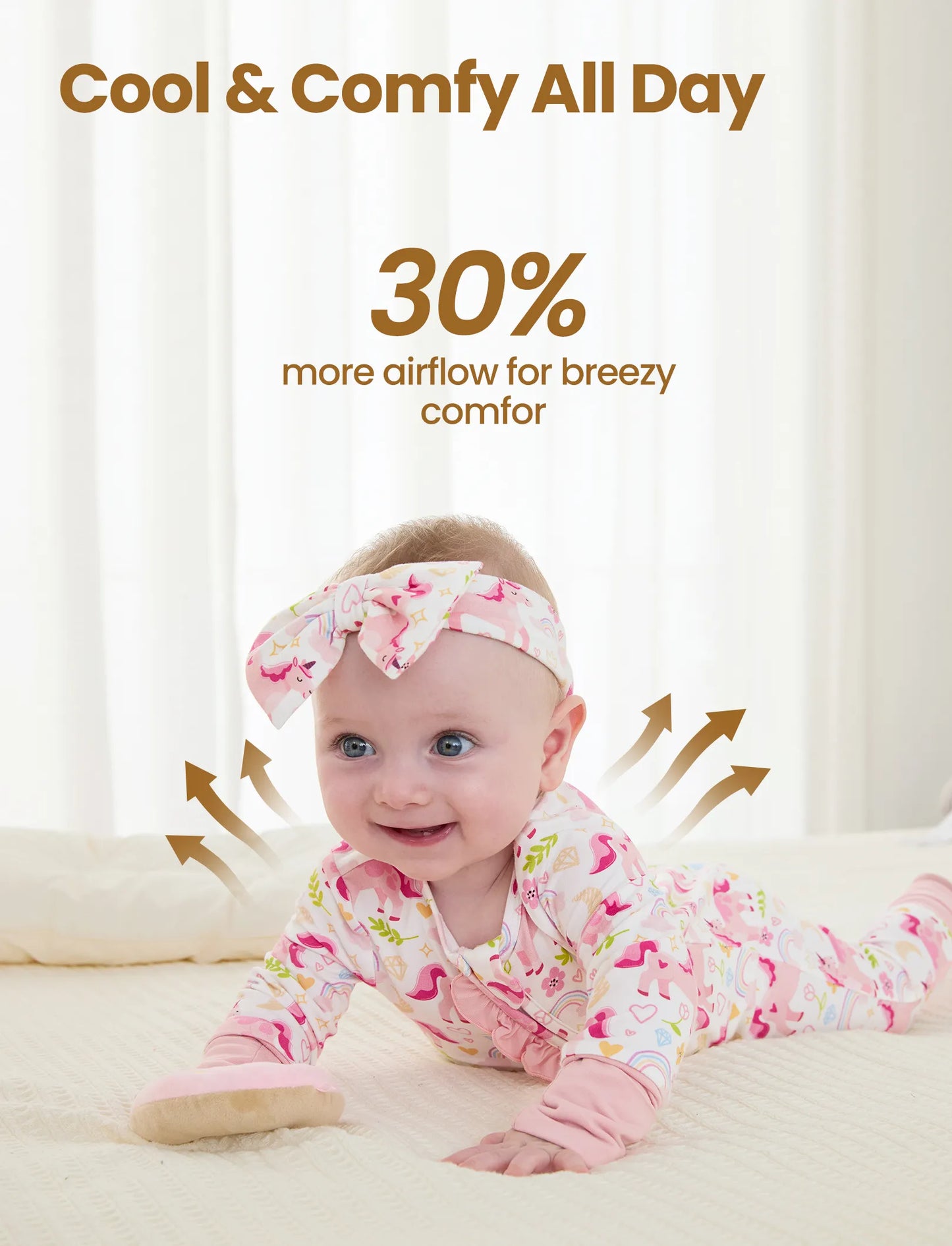 Bamboo Baby Boy/Girl Animal Printed 2-Way Zipper Anti Slip Long-sleeve Footie with/without Hairband Pink
