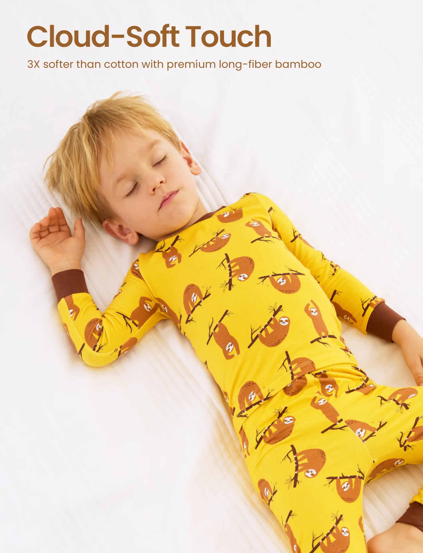 Christmas / Halloween Pajama 2-piece Bamboo Pajamas Set With Childlike Print for Baby / Toddler( Snug-Fitting) Yellow