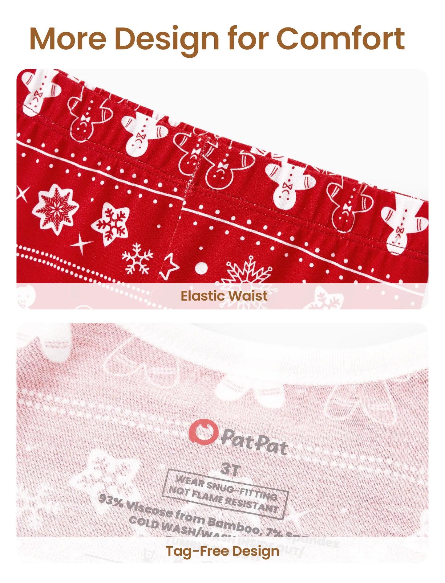 Christmas / Halloween Pajama 2-piece Bamboo Pajamas Set With Childlike Print for Baby / Toddler( Snug-Fitting) Red