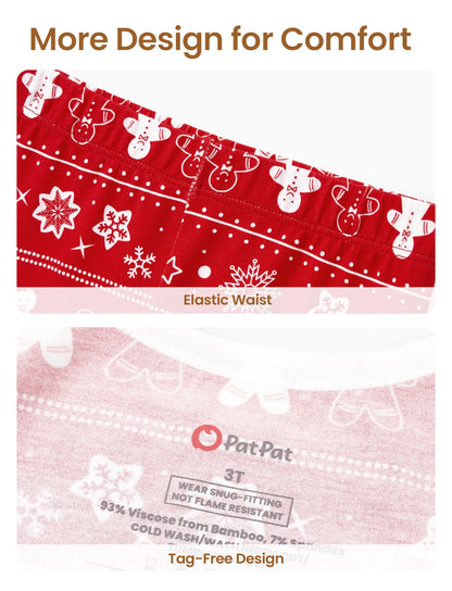 Christmas / Halloween Pajama 2-piece Bamboo Pajamas Set With Childlike Print for Baby / Toddler( Snug-Fitting) Red