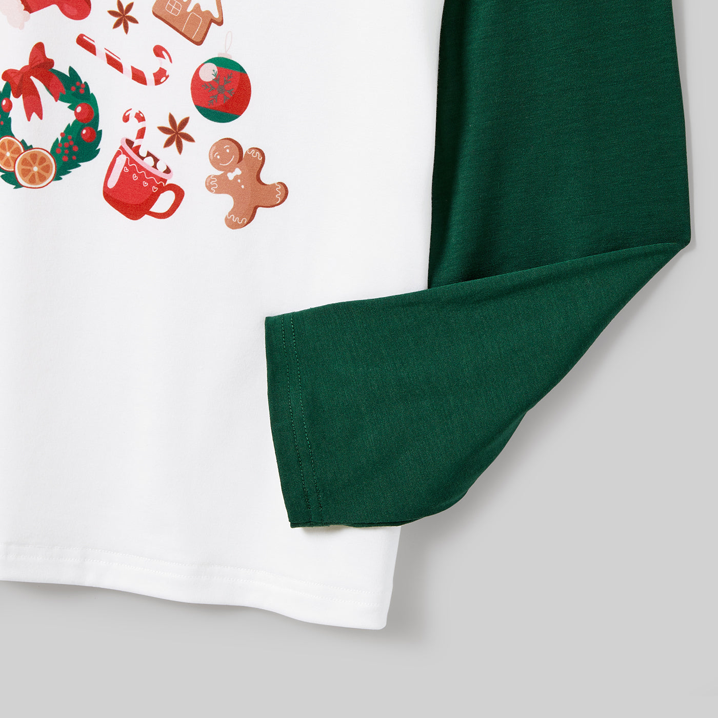 Christmas  Family Matching Color-block Festival Theme Print Long-sleeve Pajamas Sets(Flame resistant)