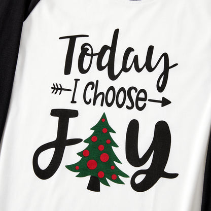 Christmas  Family Matching Letters & Tree Print Long-sleeve Pajamas Sets(Flame resistant)