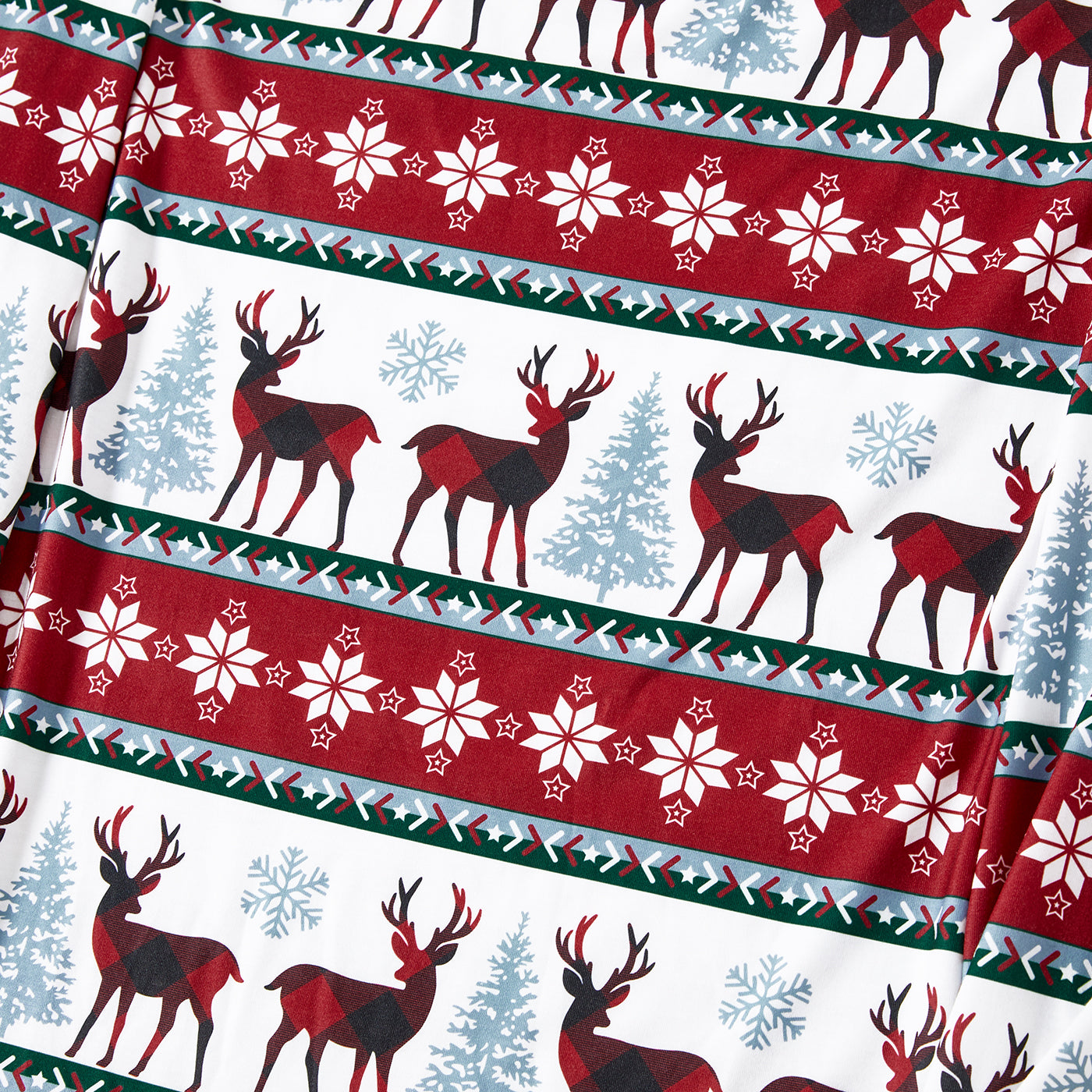 Christmas Allover Reindeer and Snowflake Print Family Matching Pajamas Sets (Flame Resistant)