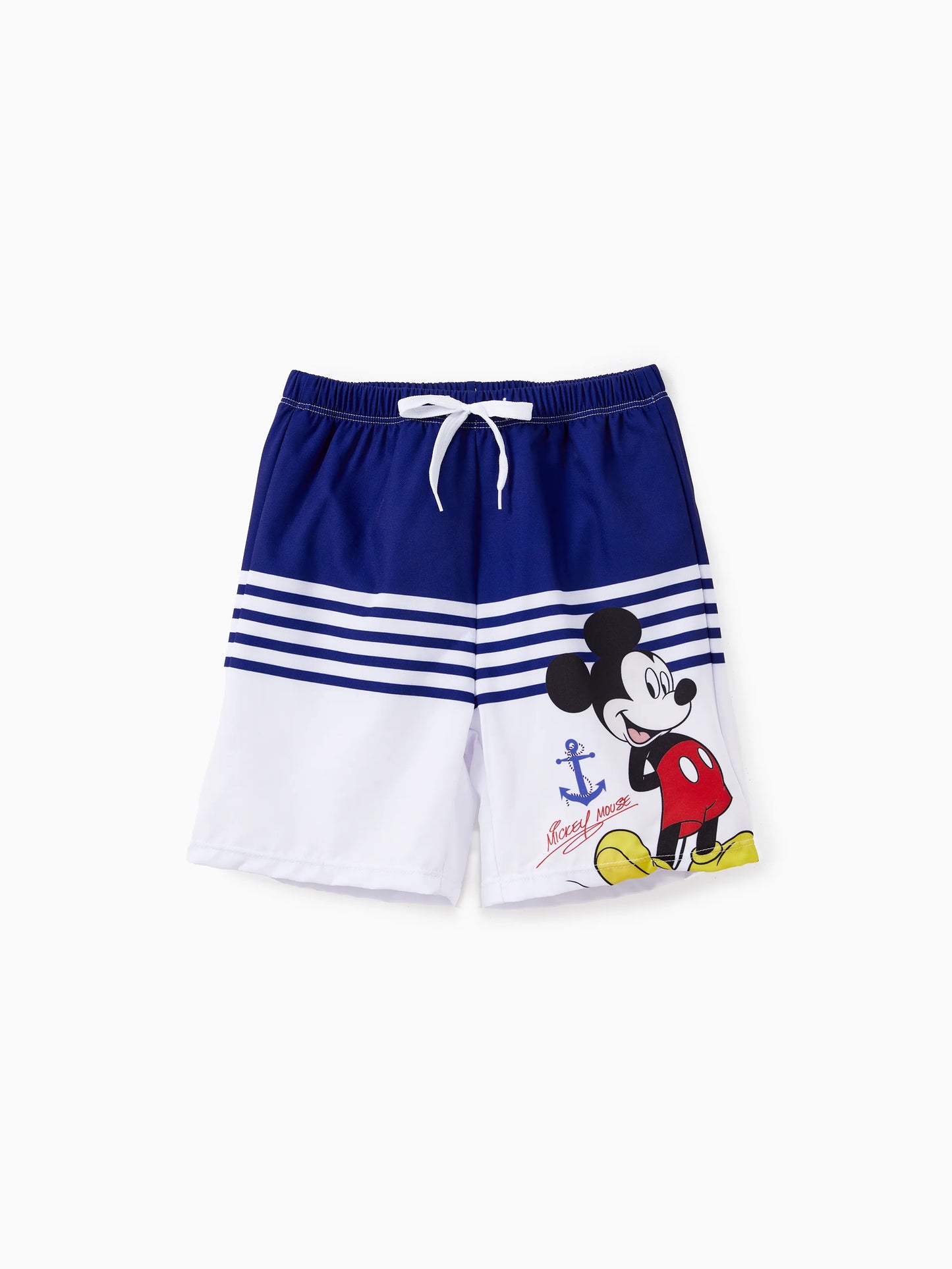 Funny Disney Mickey and Friends Sibling Set Boy/Girl Minnie/Mickey Character Stripped Swimsuit Dark Blue