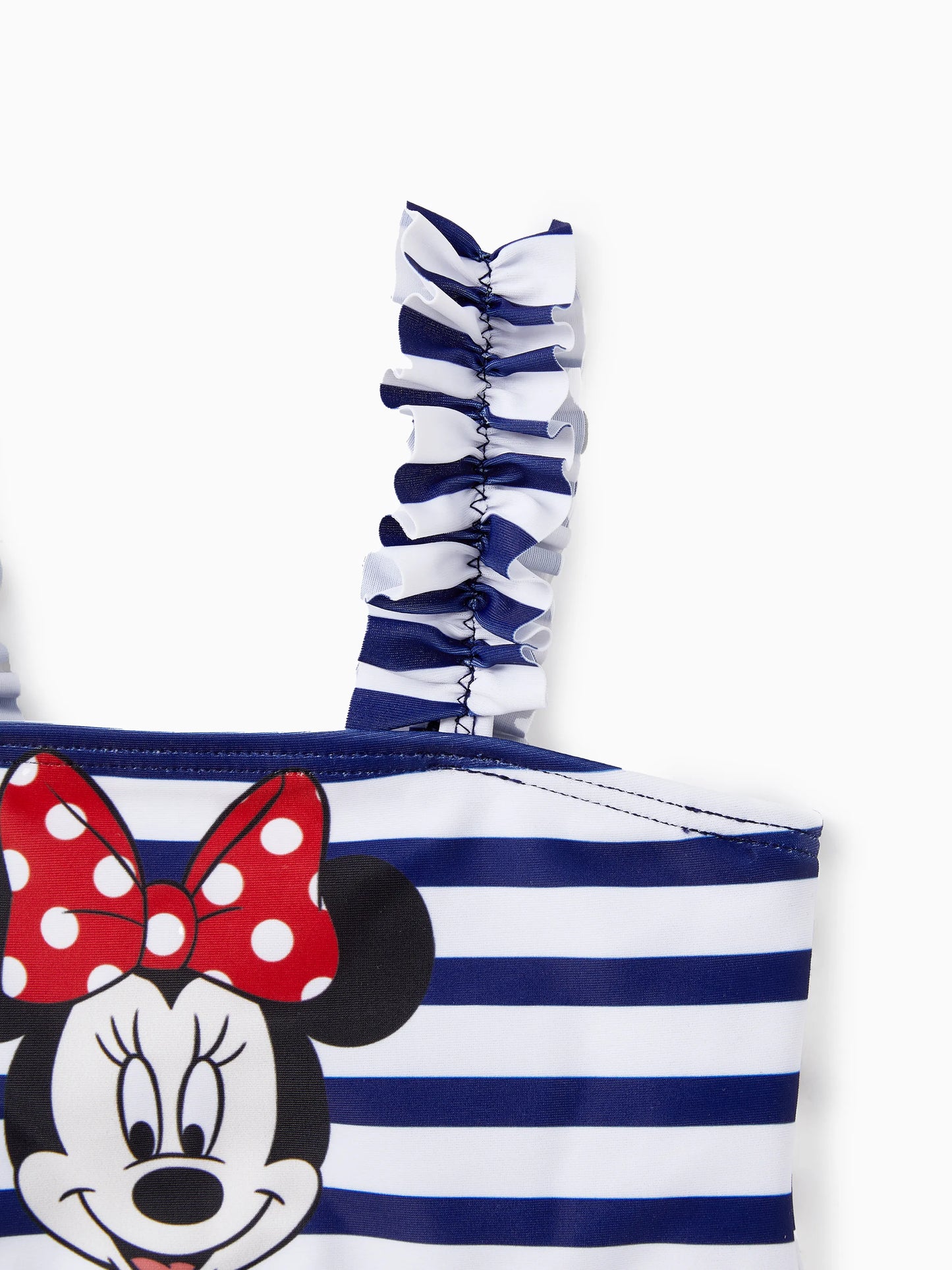 Funny Disney Mickey and Friends Sibling Set Boy/Girl Minnie/Mickey Character Stripped Swimsuit Dark Blue
