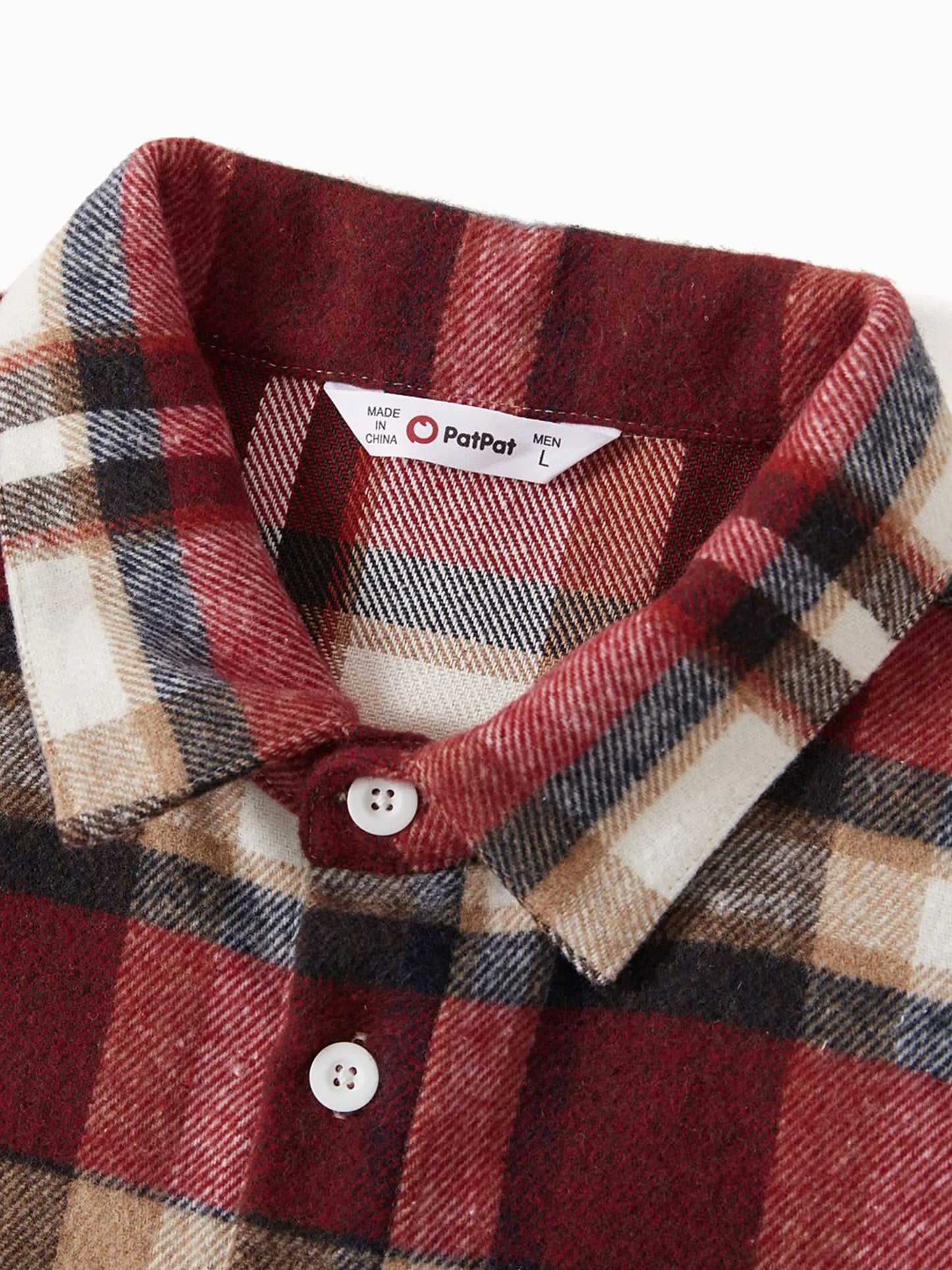 Family Matching Solid Ribbed Spliced Plaid Belted Dresses and Long-sleeve Button Up Shirts Sets MAROON