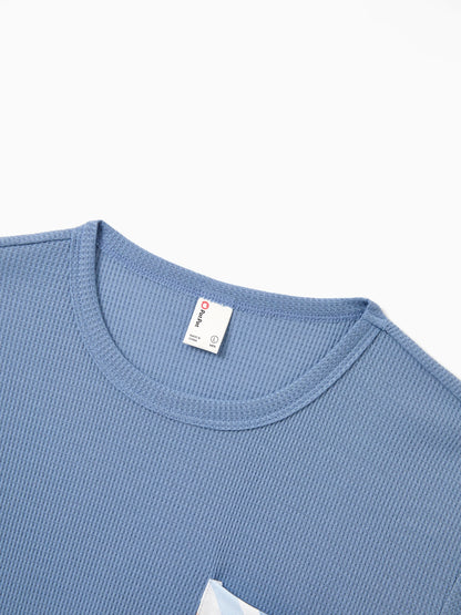 Family Matching Blue Short-sleeve Tee or Colorful Stripe Camisole Dress Multi-color