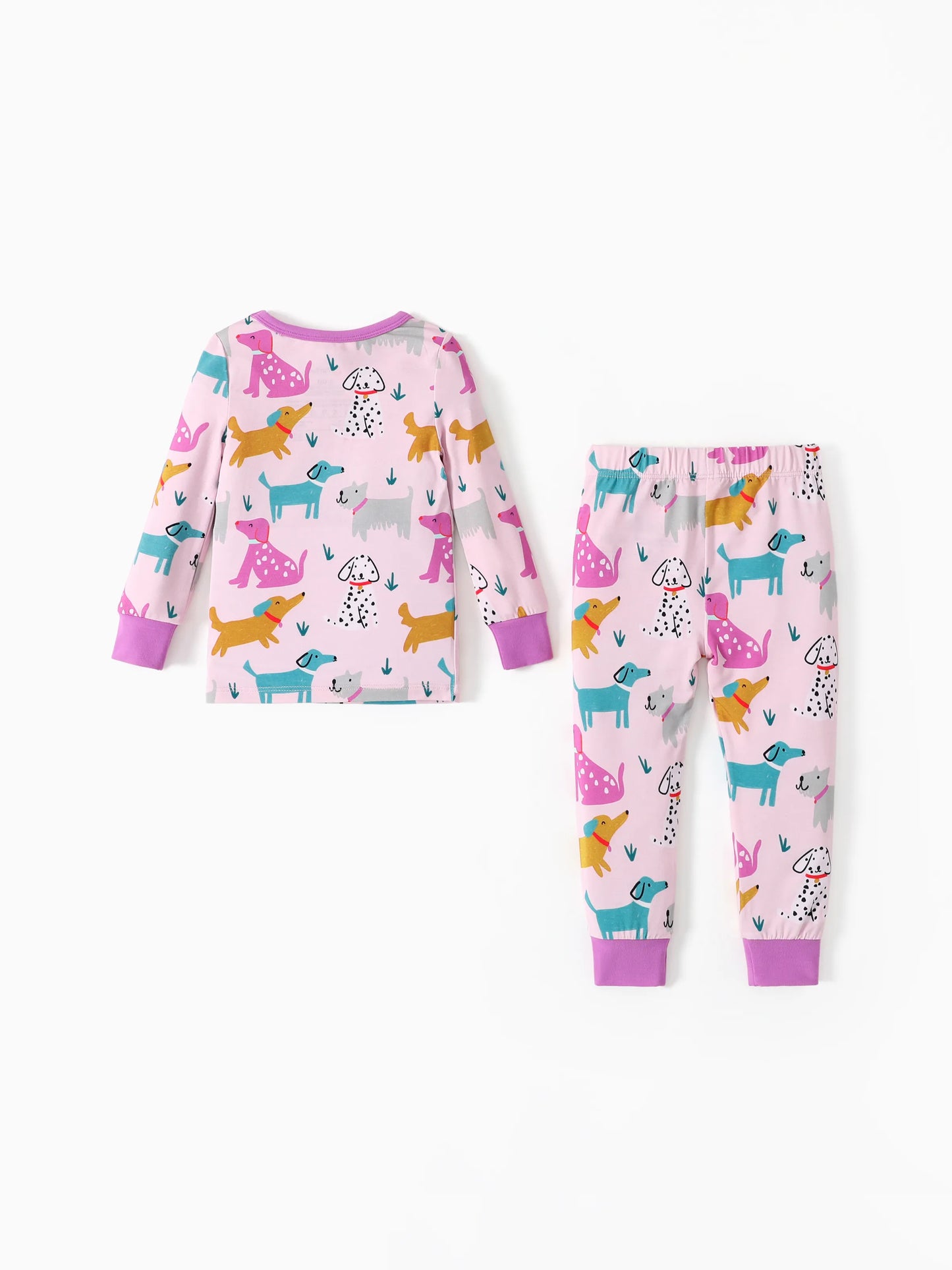 Bamboo Baby/Toddler 2-Piece Childlike Animal Print Snug-Fitting Pajamas Set Hot Pink