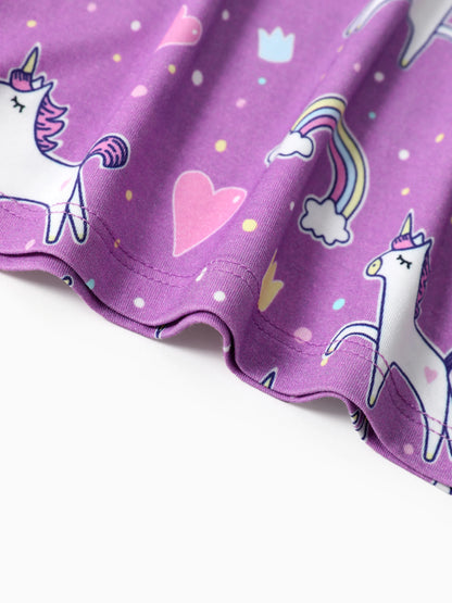 Bamboo Baby/Toddler 2-Piece Childlike Animal Print Snug-Fitting Pajamas Set Purple