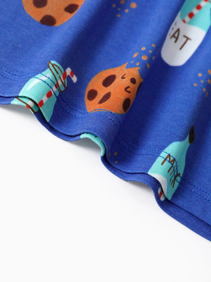 Bamboo Baby/Toddler 2-Piece Childlike Animal Print Snug-Fitting Pajamas Set Blue