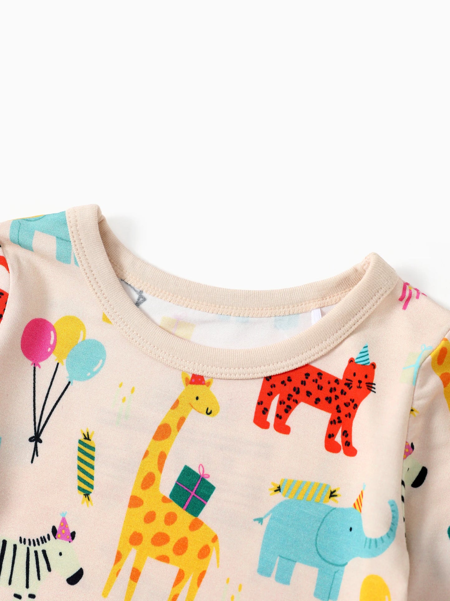 Bamboo Baby/Toddler 2-Piece Childlike Animal Print Snug-Fitting Pajamas Set Apricot