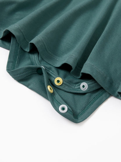 Bamboo Baby Girl Solid Color 3-Piece Rompers Set Green