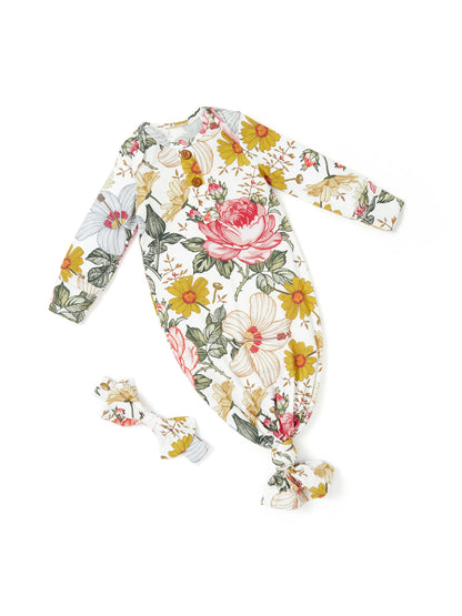 Baby / Girl Bamboo Sleeping Bag Infant Gown with Headband Color block