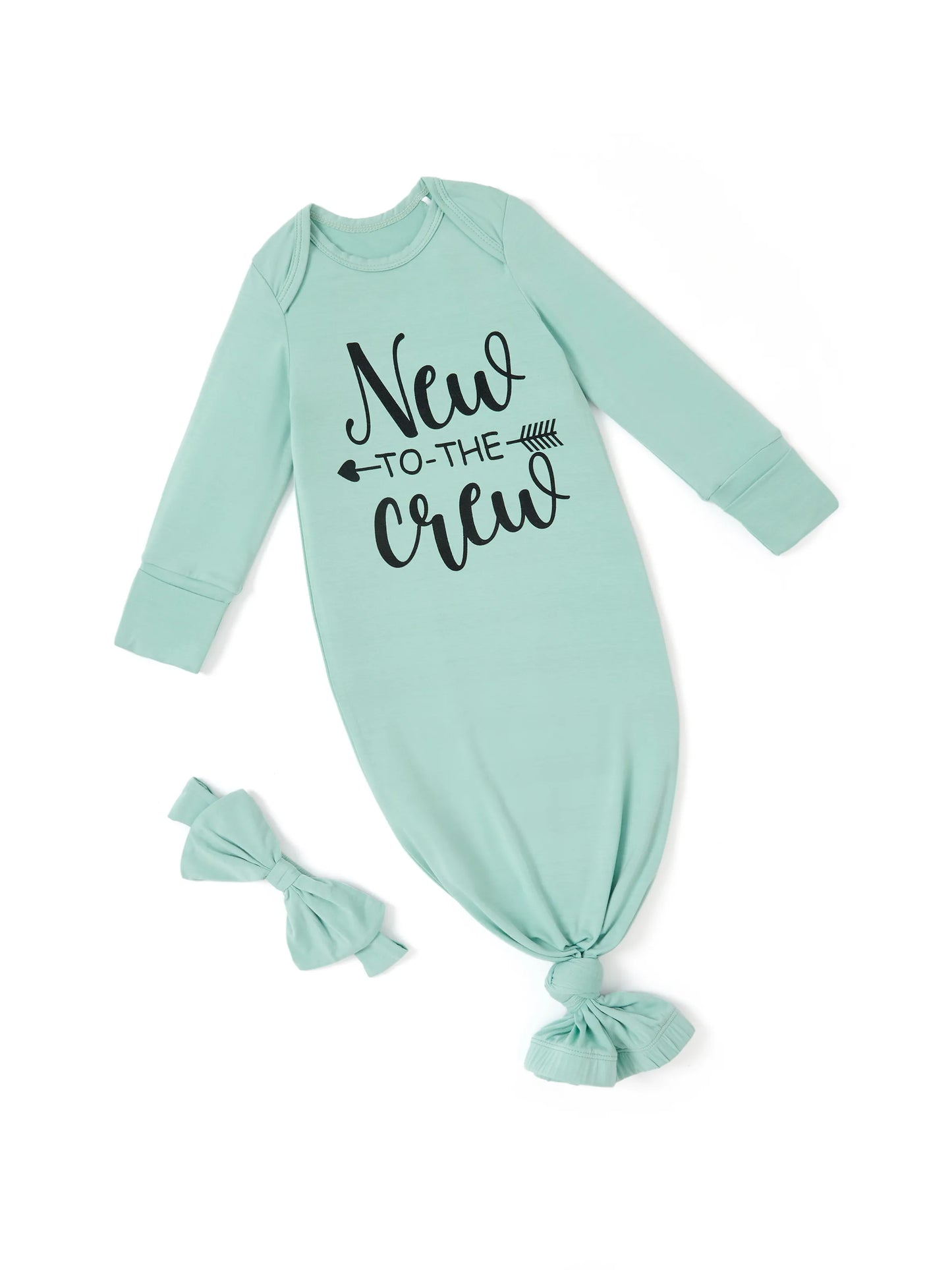 Baby / Girl Bamboo Sleeping Bag Infant Gown with Headband Light Green