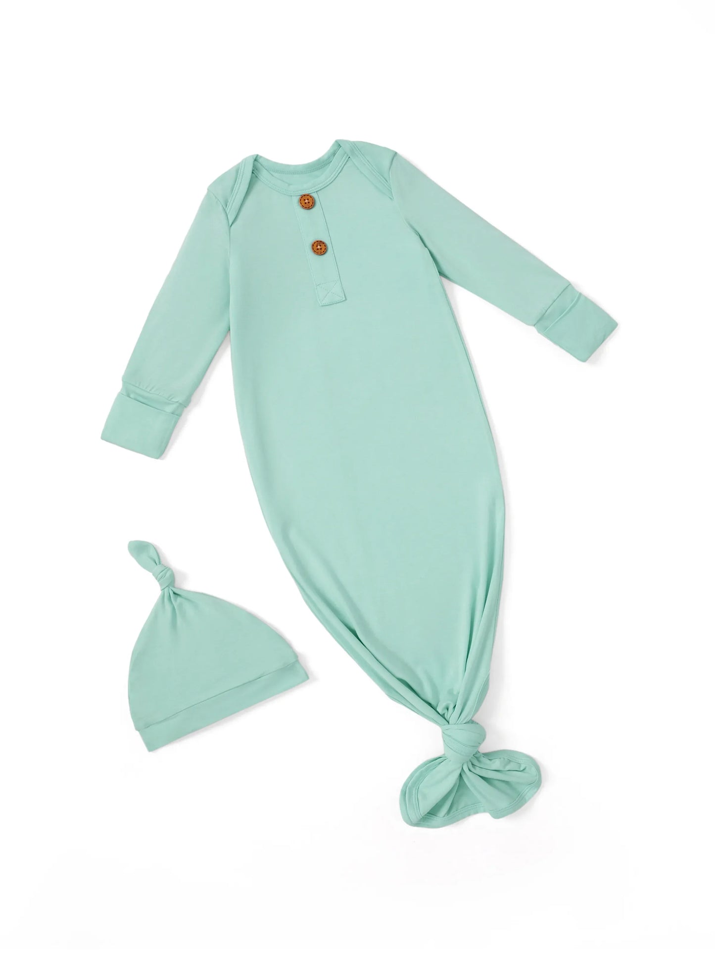 Bamboo Baby Boy/Girl Sleeping Bag Infant Gown with Hat Light Green