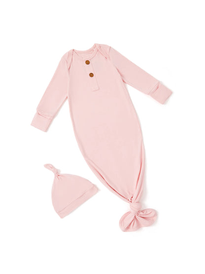 Bamboo Baby Boy/Girl Sleeping Bag Infant Gown with Hat Pink