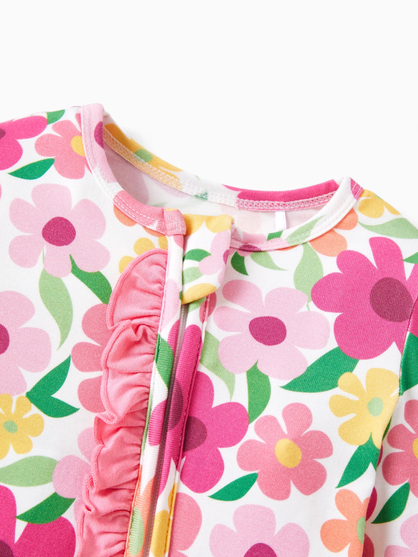 Bamboo Baby Boy/Girl Animal Printed 2-Way Zipper Anti Slip Long-sleeve Footie with/without Hairband Dark Pink