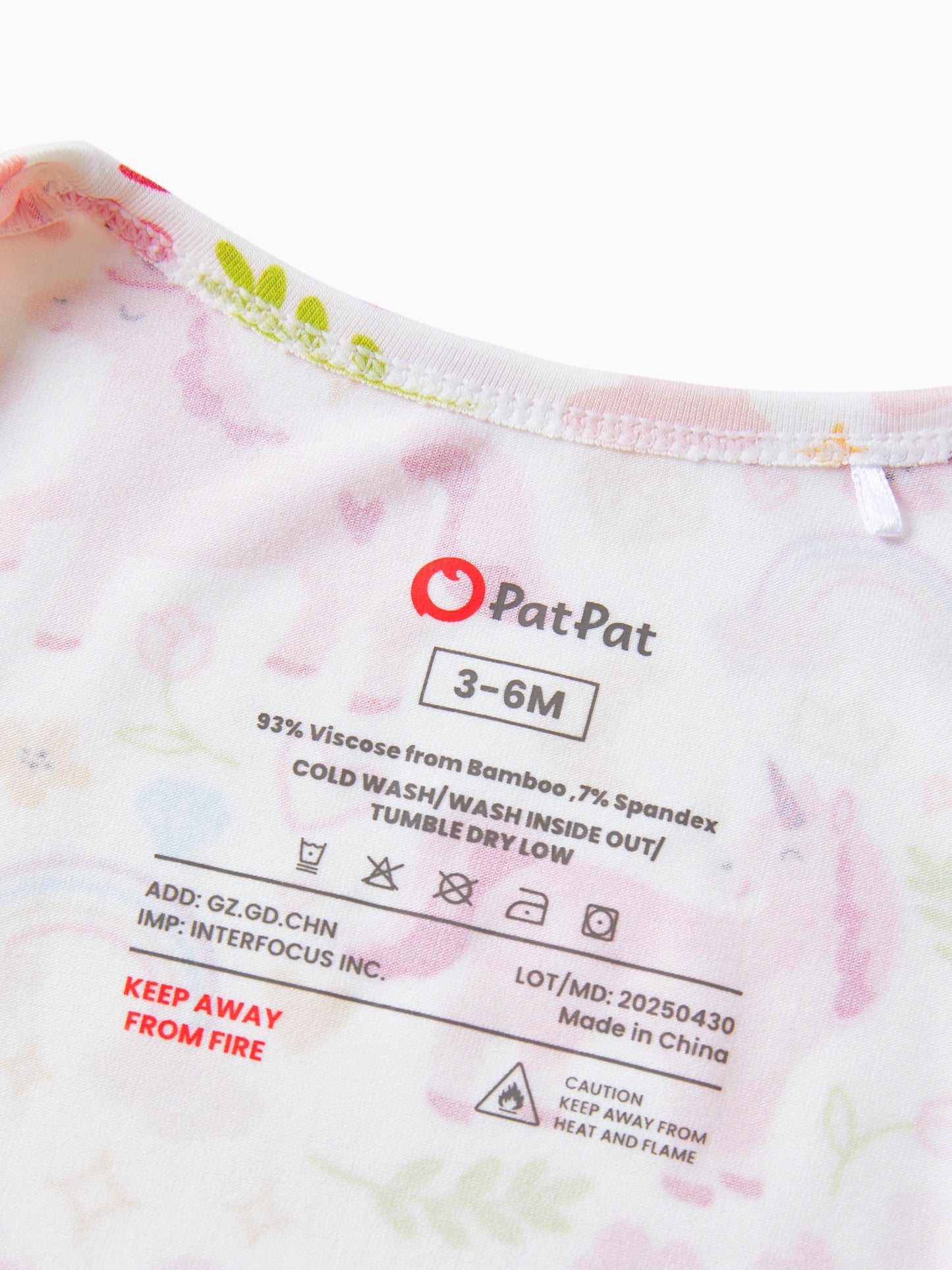 Bamboo Baby Boy/Girl Animal Printed 2-Way Zipper Anti Slip Long-sleeve Footie with/without Hairband Pink
