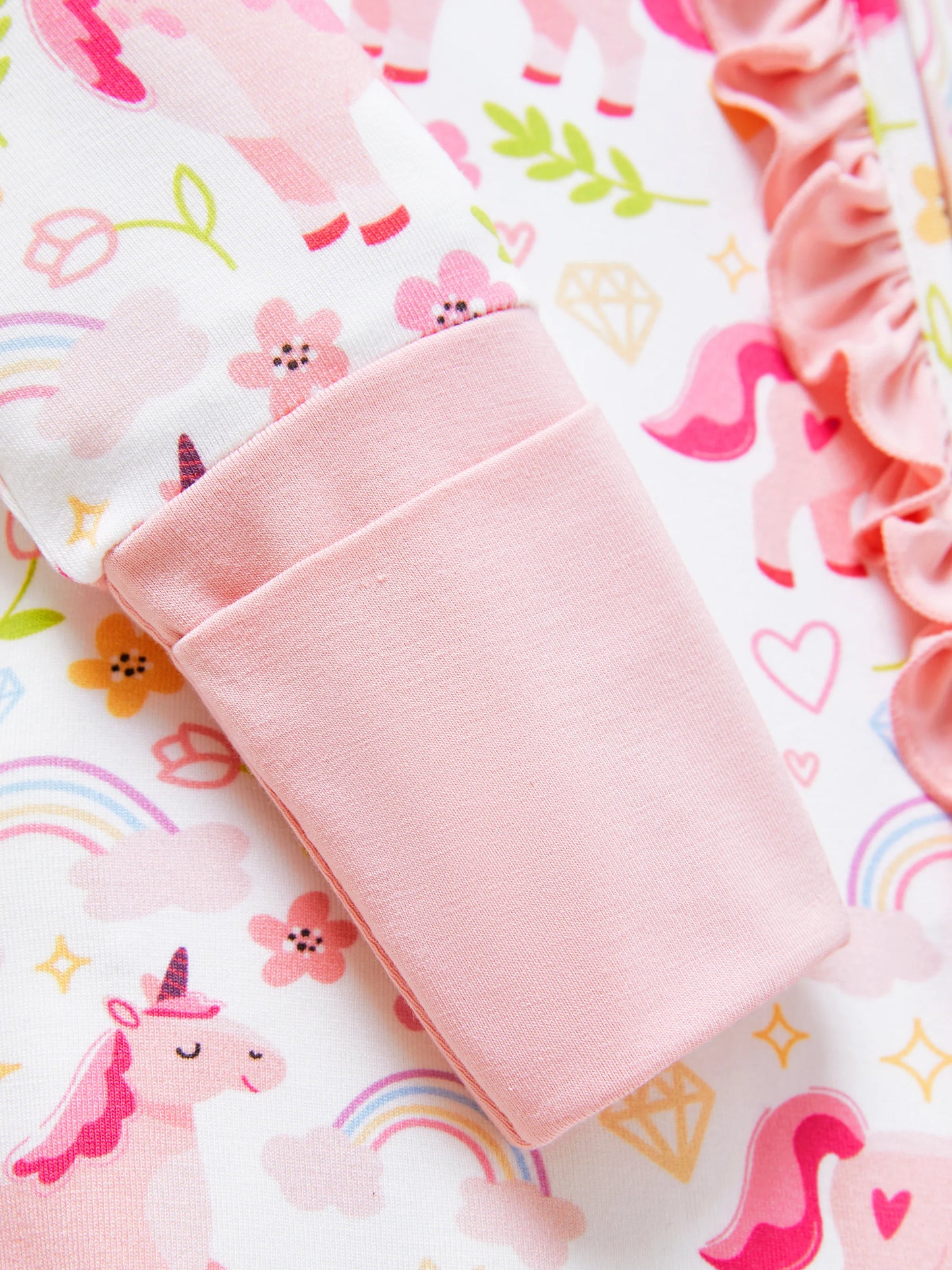 Bamboo Baby Boy/Girl Animal Printed 2-Way Zipper Anti Slip Long-sleeve Footie with/without Hairband Pink