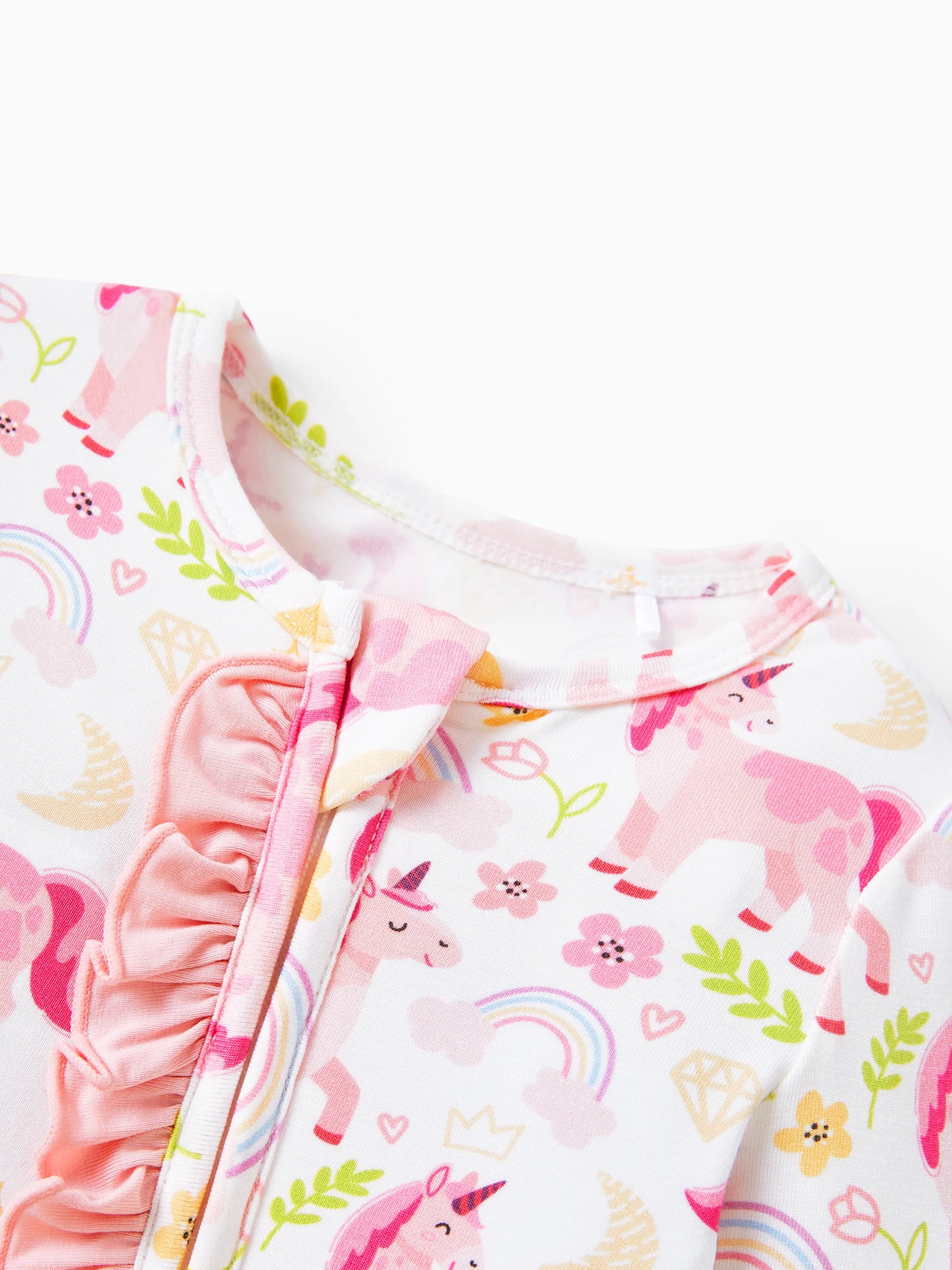 Bamboo Baby Boy/Girl Animal Printed 2-Way Zipper Anti Slip Long-sleeve Footie with/without Hairband Pink