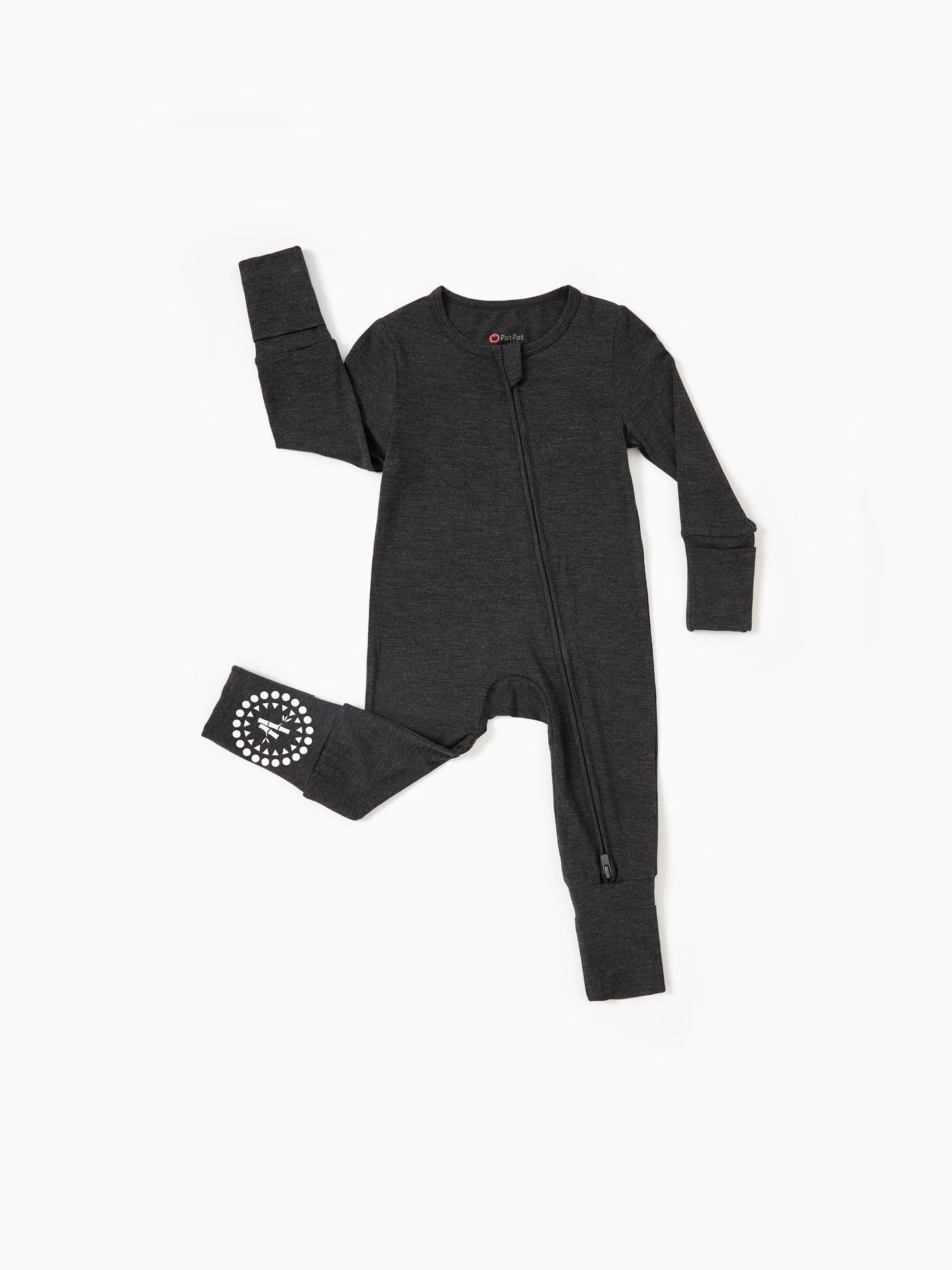 Bamboo Baby Boy / Girl 3-Pack Solid&Rainbow Printed 2-Way Zipper Anti Slip Long-sleeve Footie Dark Blue