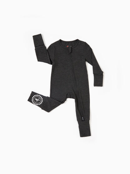 Bamboo Baby Boy / Girl 3-Pack Solid&Rainbow Printed 2-Way Zipper Anti Slip Long-sleeve Footie Dark Blue