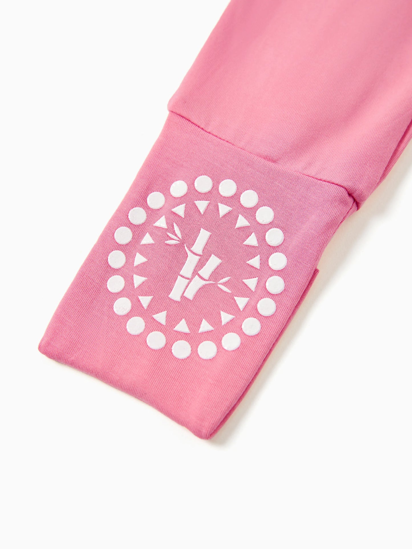 Bamboo Baby Boy / Girl 3-Pack Solid&Rainbow Printed 2-Way Zipper Anti Slip Long-sleeve Footie Pink