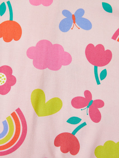Bamboo Baby Boy / Girl 3-Pack Solid&Rainbow Printed 2-Way Zipper Anti Slip Long-sleeve Footie Pink