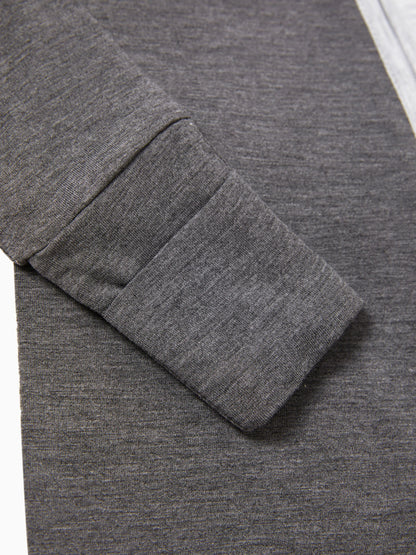Bamboo Baby Boy / Girl Color Block 2-Way Zipper Anti Slip Long Sleeve Rompers Grey