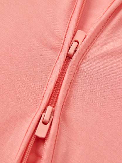 Bamboo Baby Boy / Girl 2-Way Zip Onesies Anti Slip Childlike Food Pattern Bamboo Sleepwear (Snug-Fitting)
 Pink