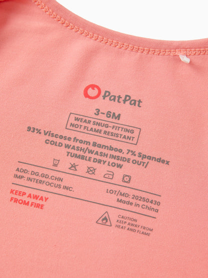 Bamboo Baby Boy / Girl 2-Way Zip Onesies Anti Slip Childlike Food Pattern Bamboo Sleepwear (Snug-Fitting)
 Pink