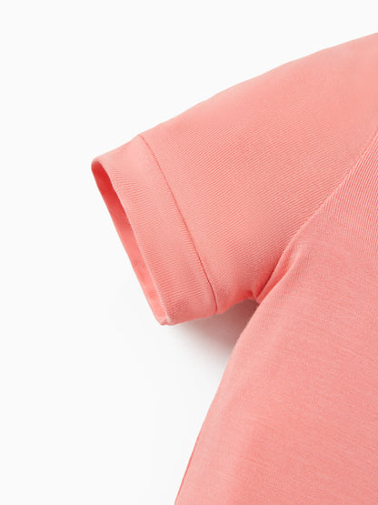 Bamboo Baby Boy / Girl 2-Way Zip Onesies Anti Slip Childlike Food Pattern Bamboo Sleepwear (Snug-Fitting)
 Pink