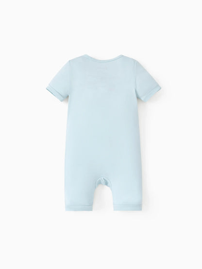 Bamboo Baby Boy / Girl 2-Way Zip Onesies Anti Slip Childlike Food Pattern Bamboo Sleepwear (Snug-Fitting)
 Turquoise