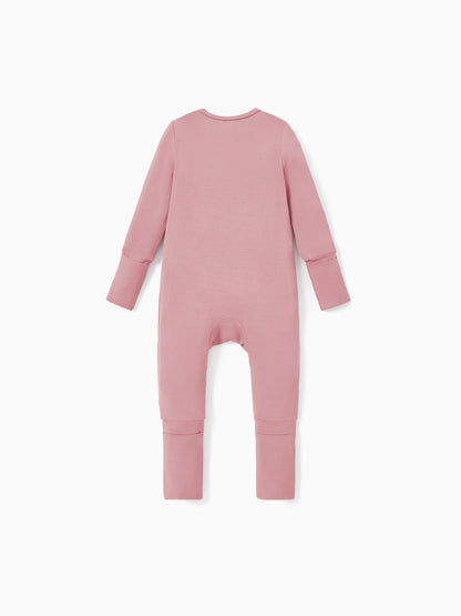 Kids Baby / Girl Bamboo Pajamas With Childlike Print (Snug-Fitting) Pink