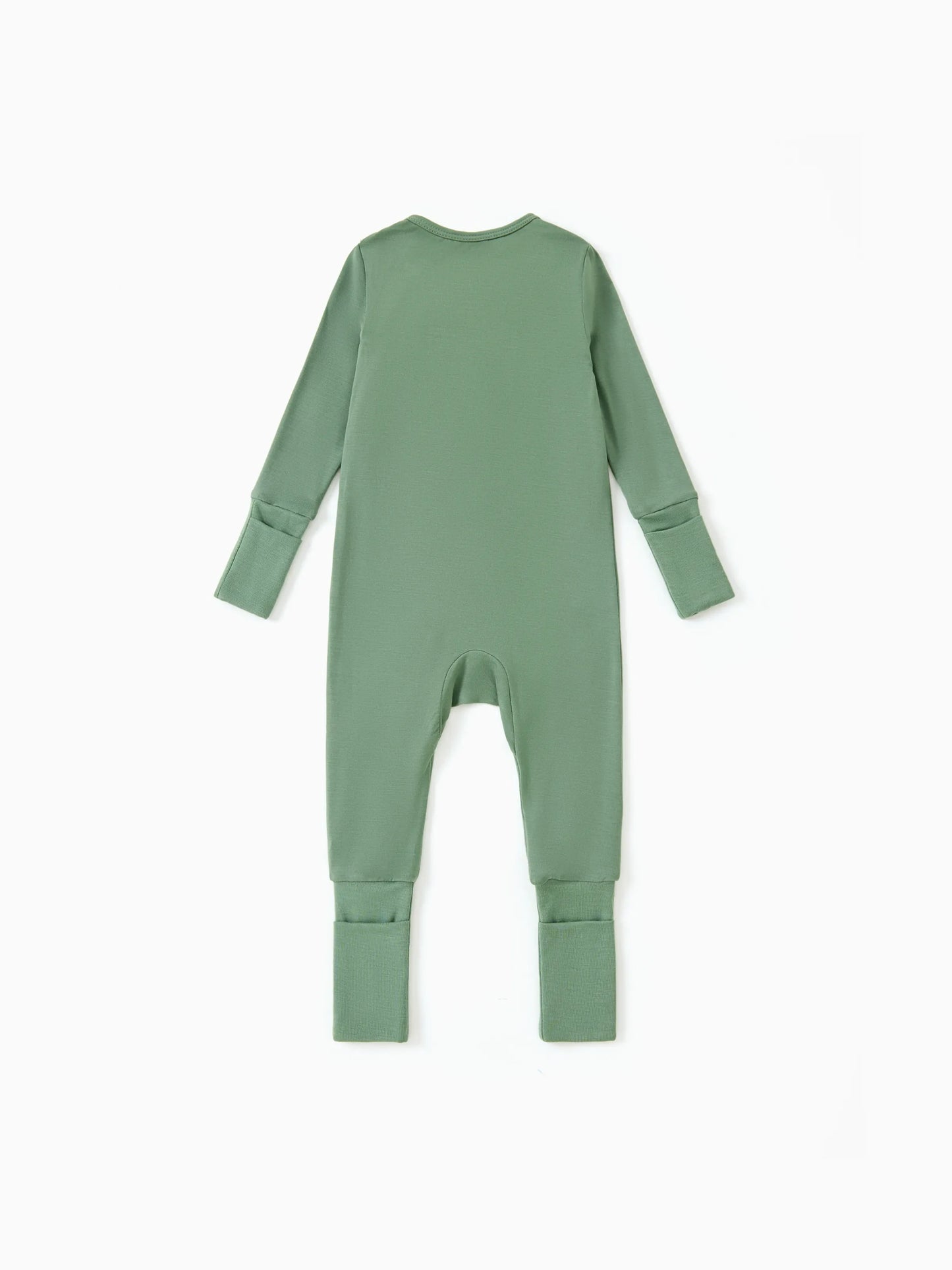 Kids Baby / Girl Bamboo Pajamas With Childlike Print (Snug-Fitting) Dark Green