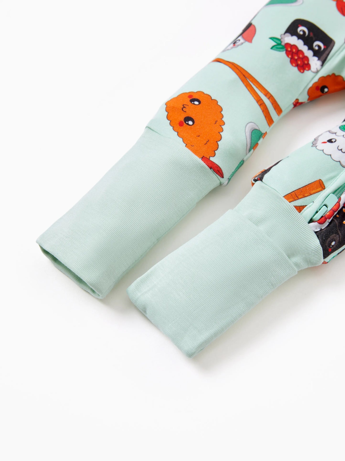 Kids Baby / Girl Bamboo Pajamas With Childlike Print (Snug-Fitting) Light Green