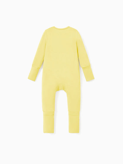 Kids Baby / Girl Bamboo Pajamas With Childlike Print (Snug-Fitting) Yellow