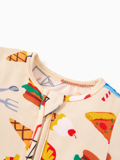 Kids Baby / Girl Bamboo Pajamas With Childlike Print (Snug-Fitting) Brown