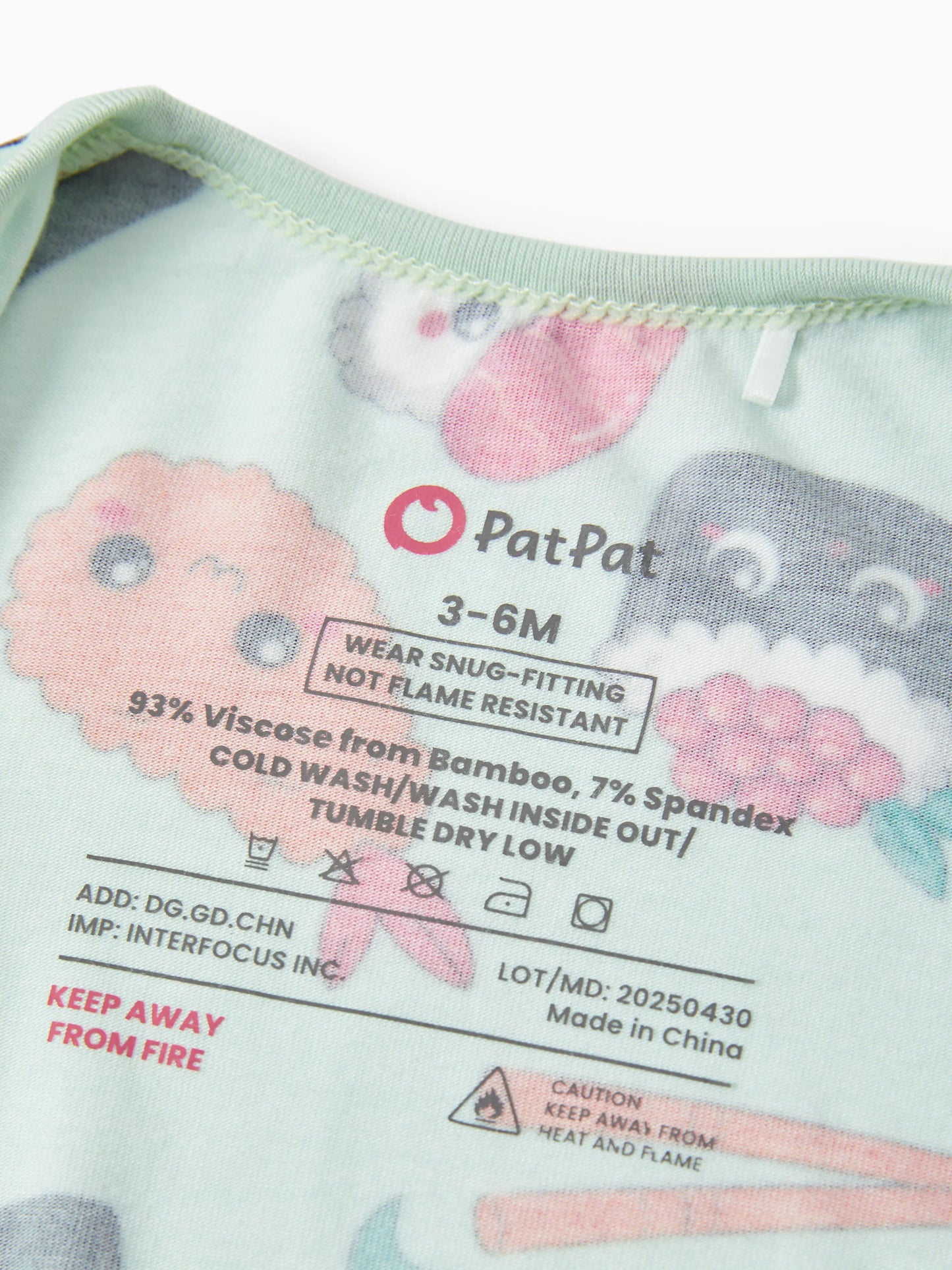 Bamboo Baby Boy / Girl 2-Way Zip Onesies Anti Slip Childlike Food Pattern Bamboo Sleepwear (Snug-Fitting)
 Green